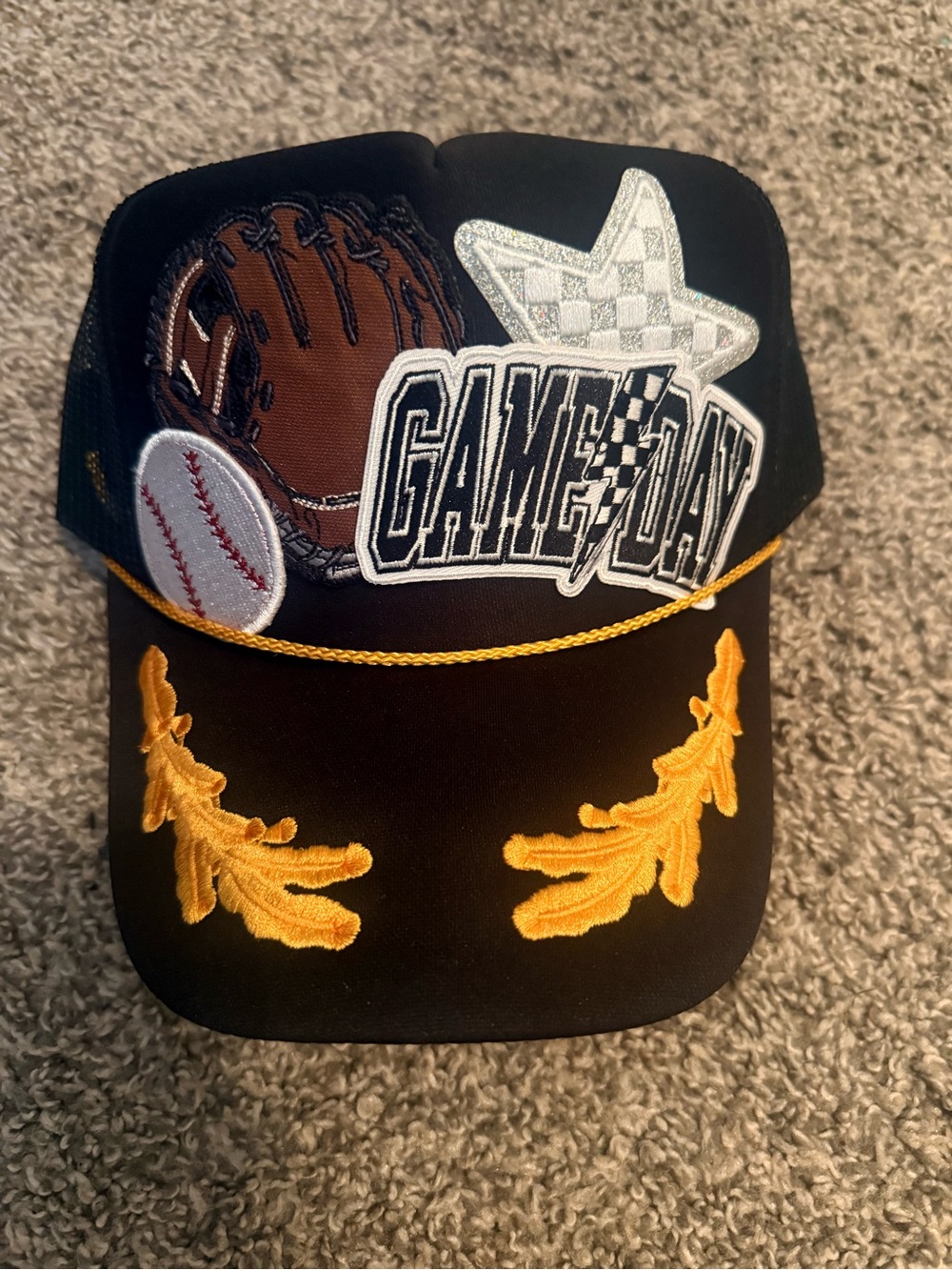 Game Day Black & Gold Baseball Cap